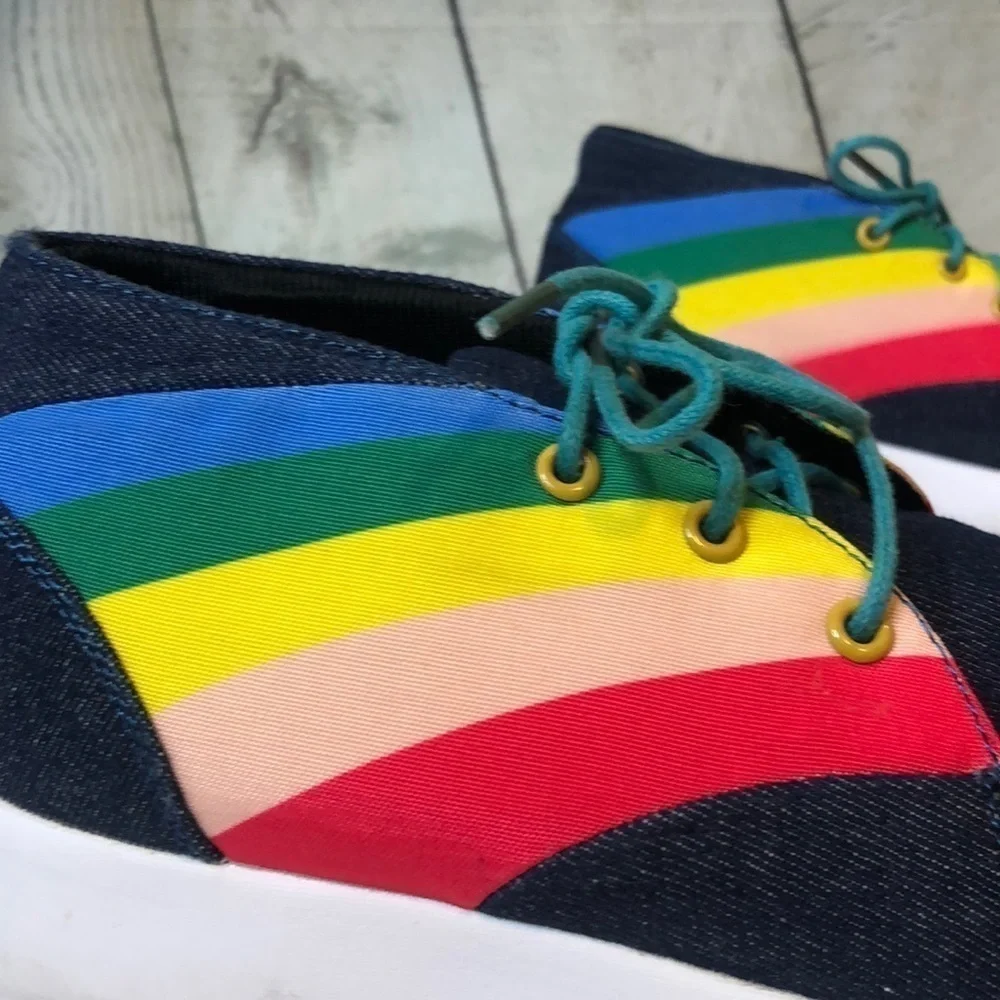 YRU Beam Hi Denim Shoes Sneakers Rainbow 9